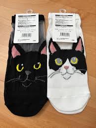 黒猫シースルー靴下 2足セット