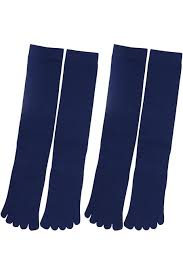 アマゾン | 滑り止め付き5本指ハイソックス2足セット M (22-24cm)
