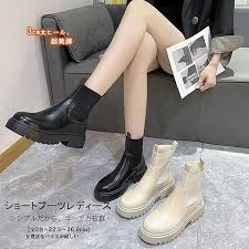 [DOZOGU] レディース厚底ソックスブーツ