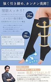リラソックス：理学療法士推奨 着圧ハイソックス（オープントゥ）