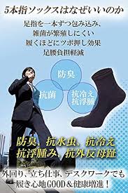 抗菌・超防臭5本指ソックスセット (灰色)