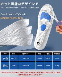 シークレットインソール 高身長アップ 衝撃吸収