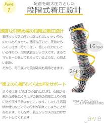 ジャヴィ 綿混着圧ハイソックス